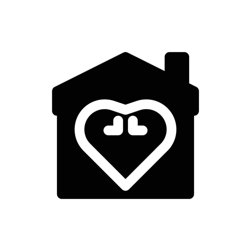 Love home icon solid style vector