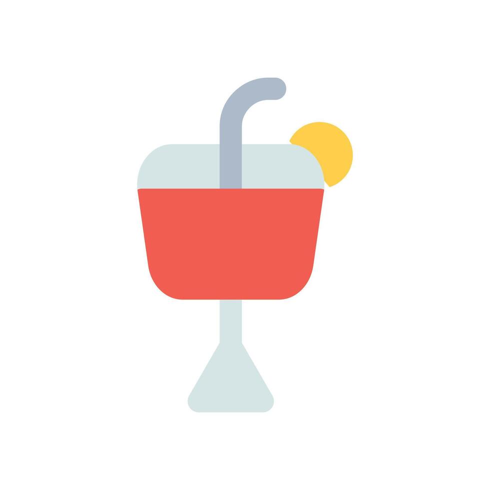 Cocktail icon flat style vector