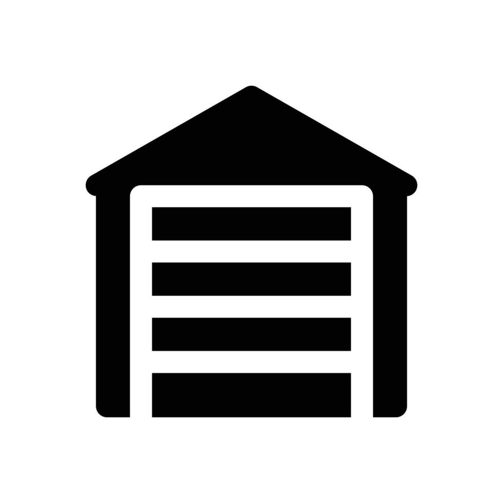 garage icon solid style vector