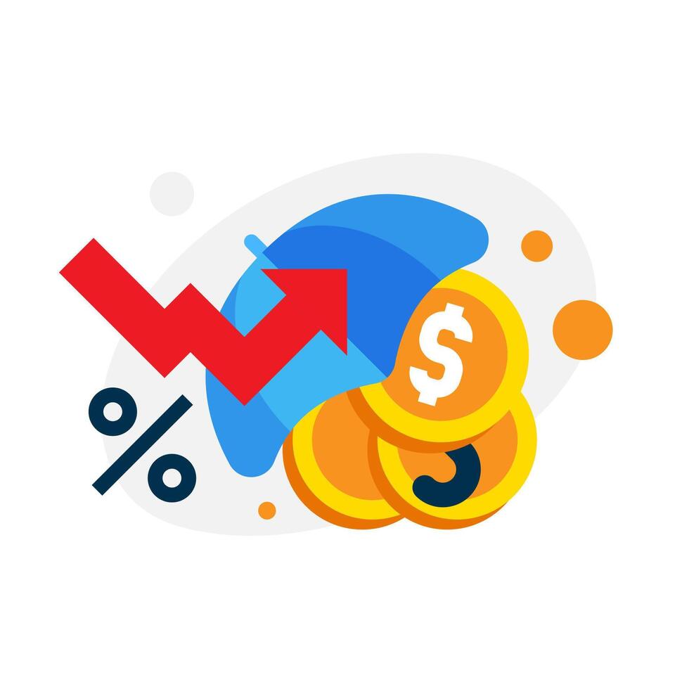 Protection against currency depreciation and inflation concept illustration flat design. simple modern graphic element for infographic, icon vector