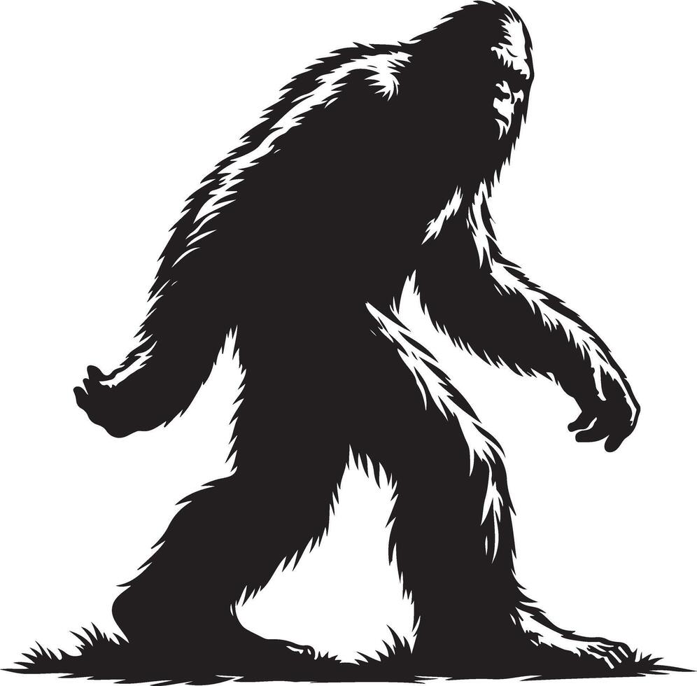 Bigfoot silhouettes Flat silhouette design vector