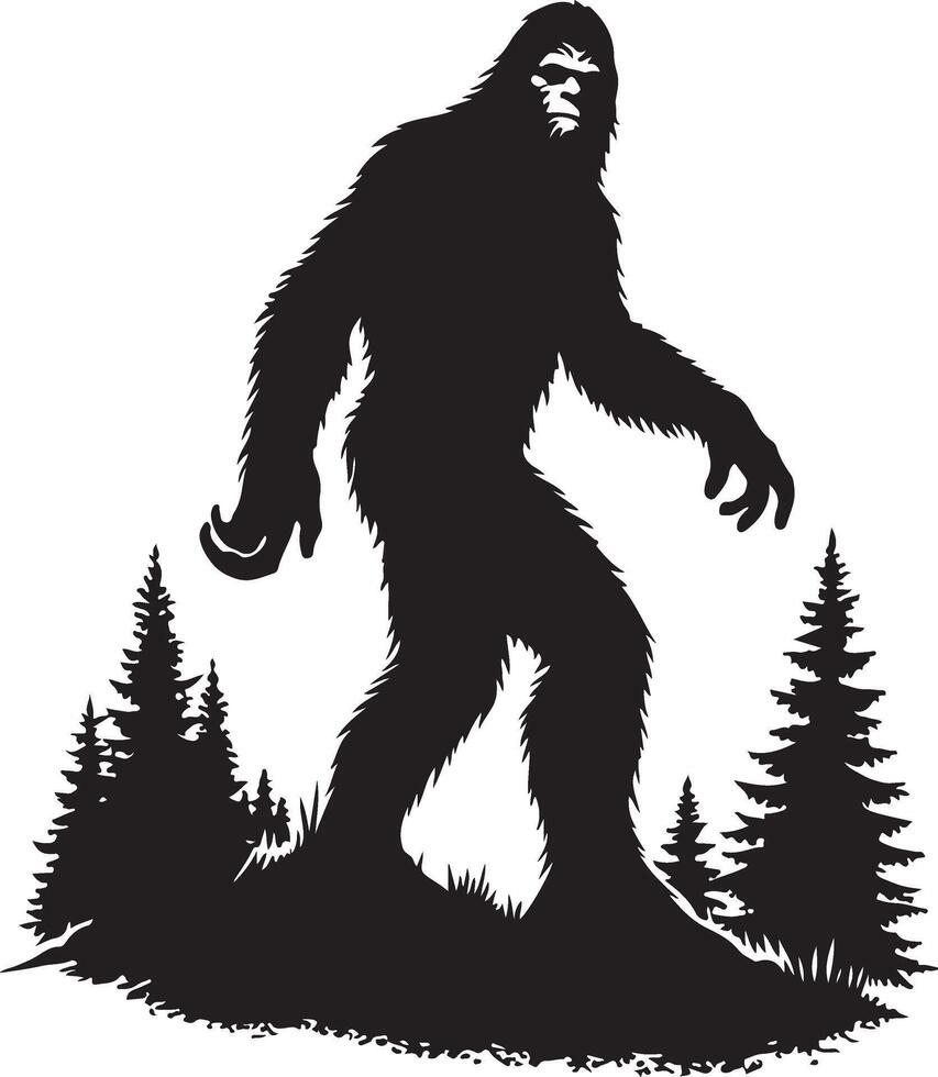 Bigfoot silhouettes Flat silhouette design vector