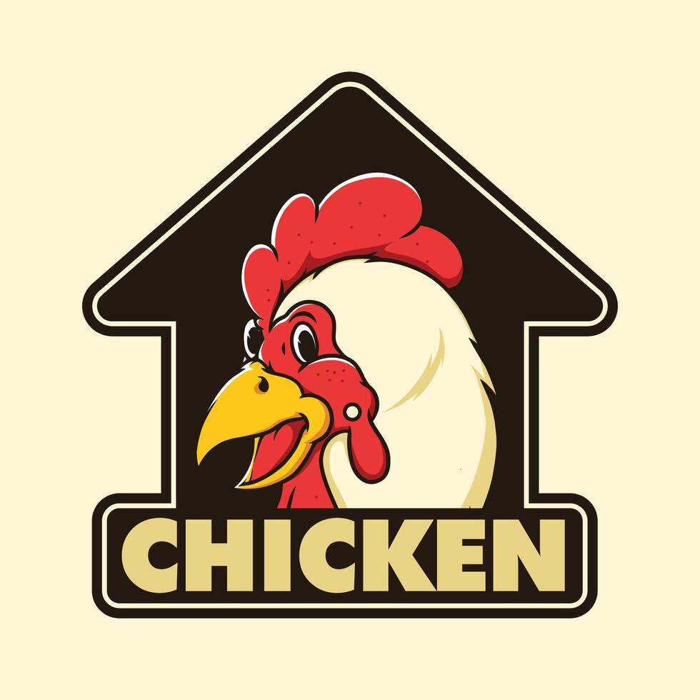 Chicken farm logo template with mascot vector