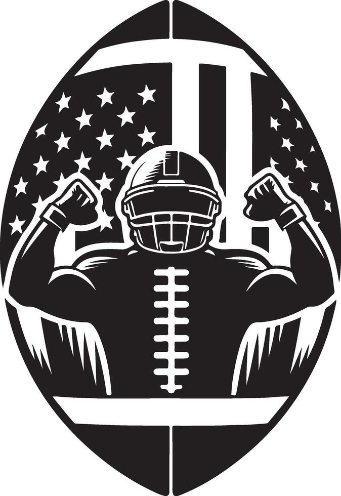 American football Rugby silhouettes image Flat silhouette sports silhouette vector