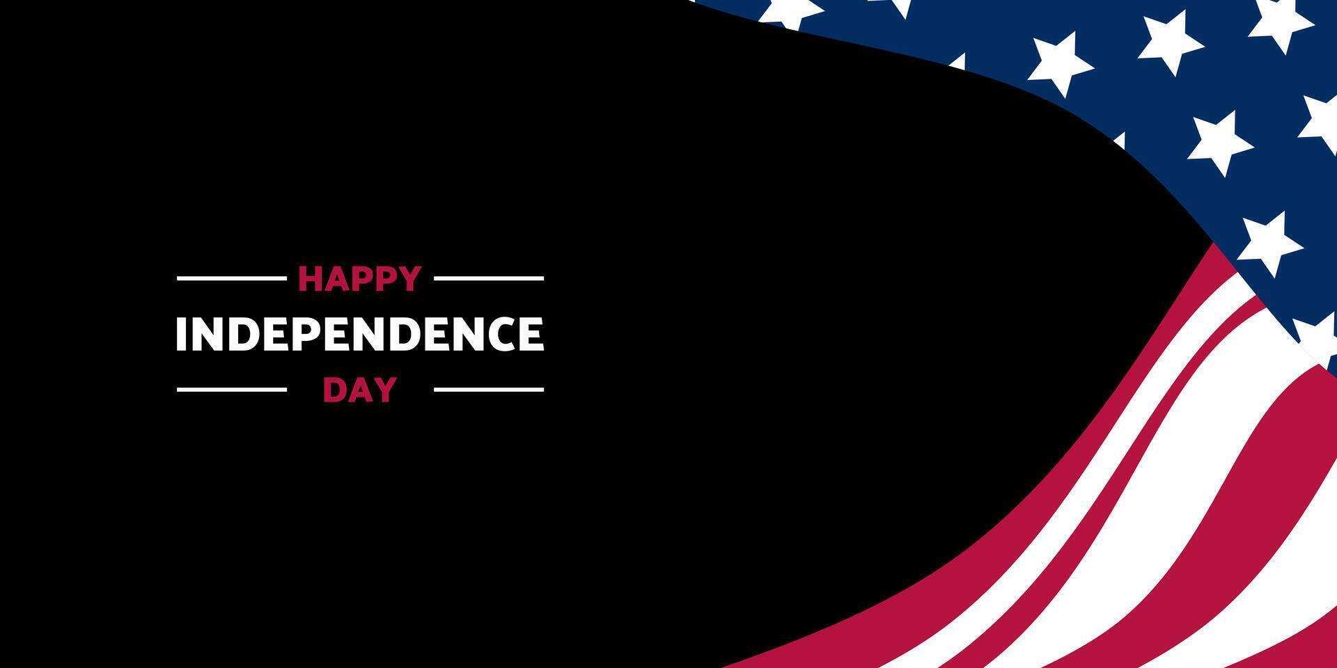 happy 4th of july american independence day banner. design a free copy space area with flag decoration. vector