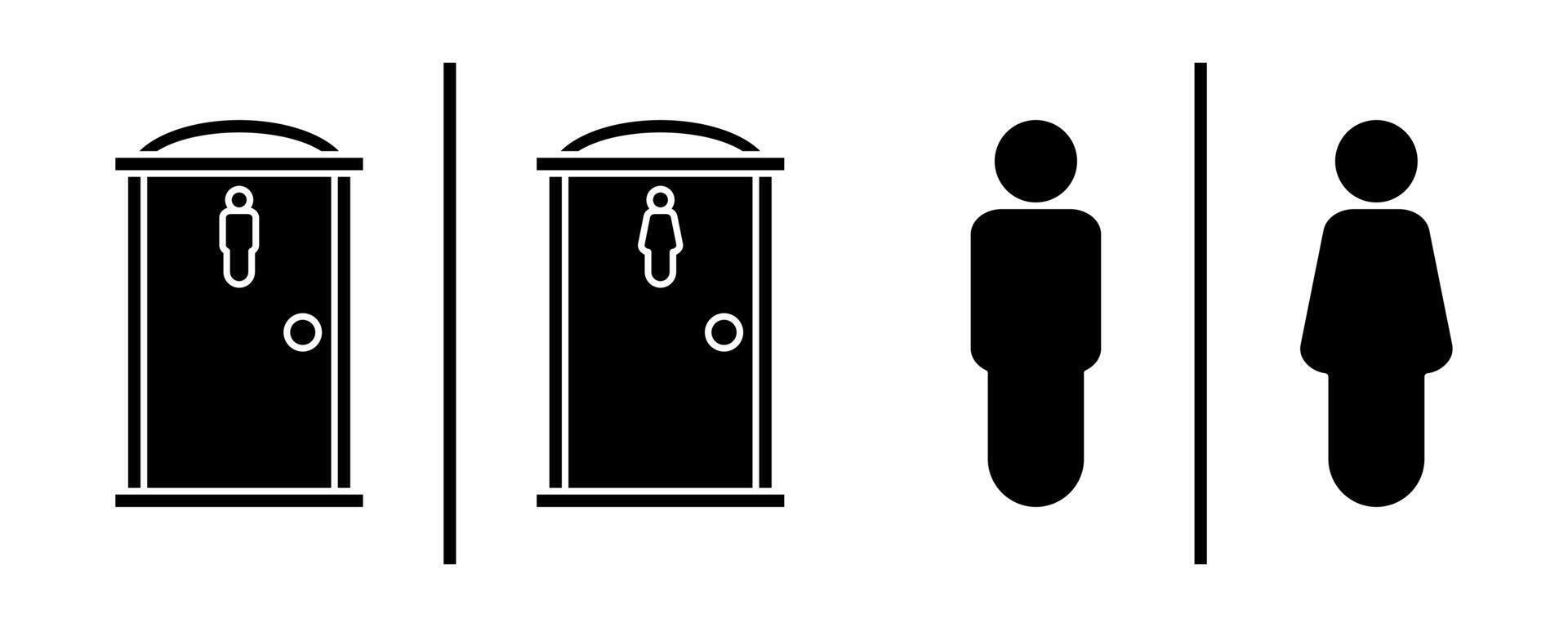 portable toilet icon set. male and female toilet symbols. modern design isolated on white background vector