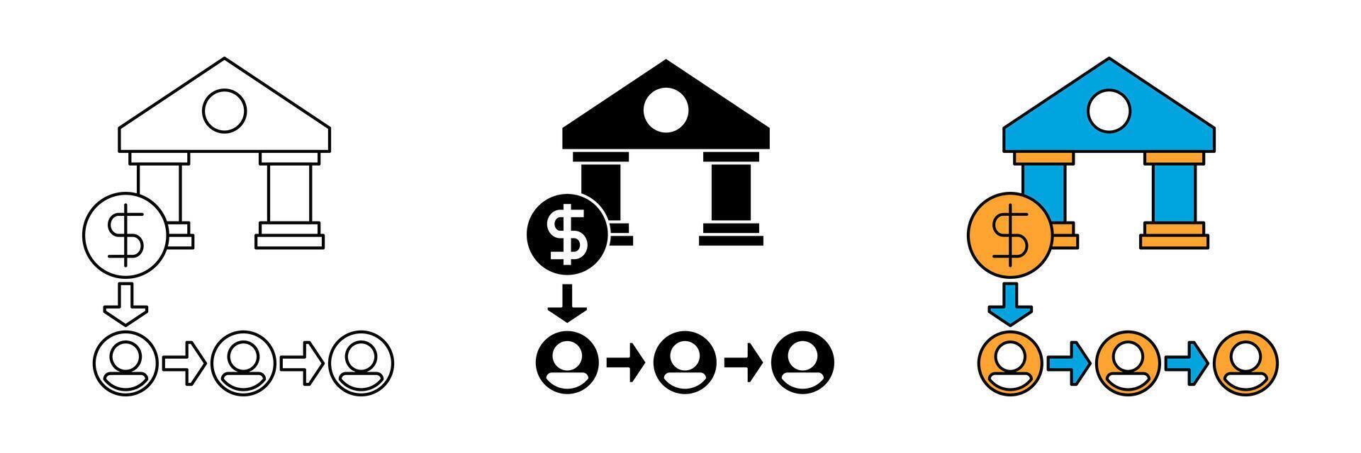 set of banking icons. bank symbol. modern design for poster, social media, web. vector