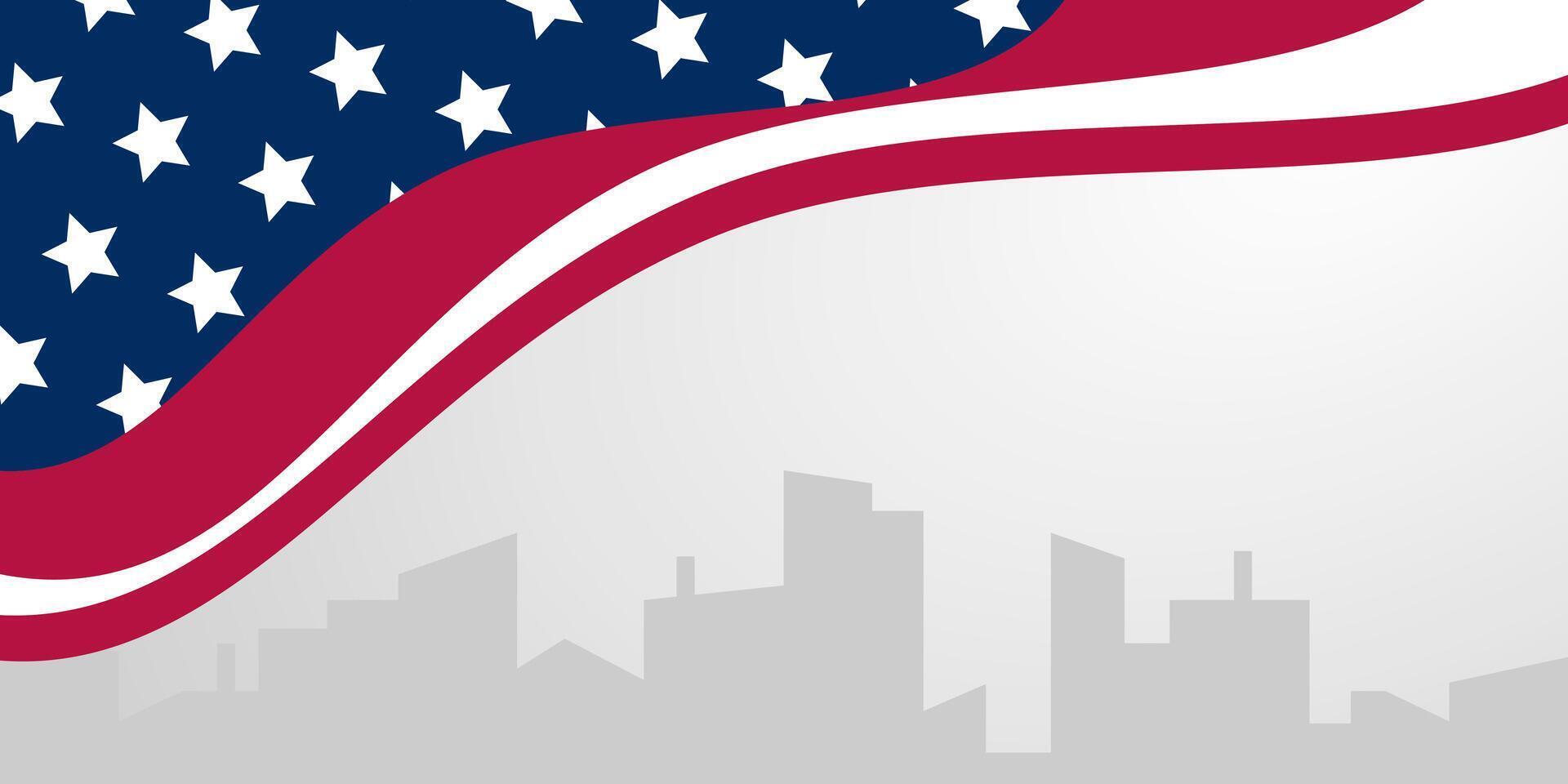 Happy American Independence Day Background, Free Copy Space Area. Template Design for Banner, Greeting card, Brochure, Web, Social media. vector