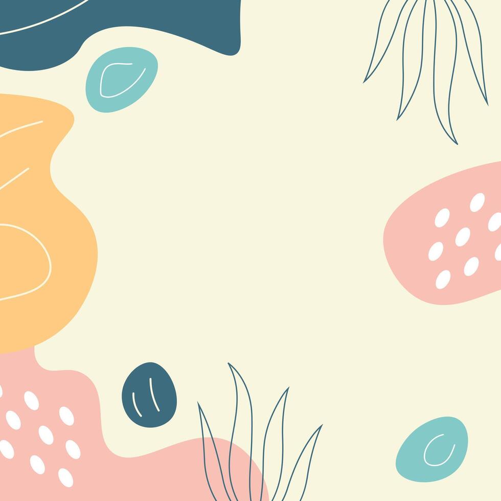 Abstract illustrative flat handraw element background template vector