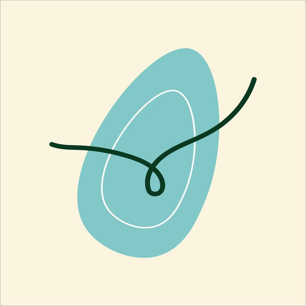 Abstract illustrative flat handraw element vector