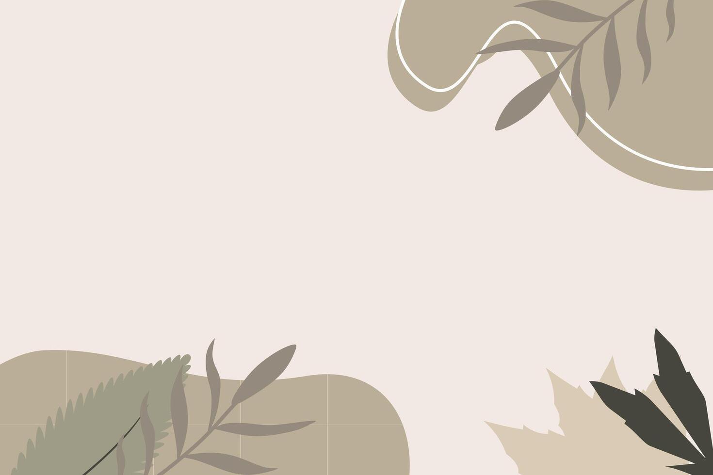 Hand Drawn Abstract Botanical Shape Element Background vector