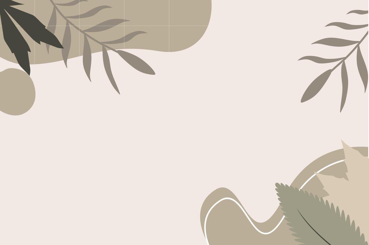 Hand Drawn Abstract Botanical Shape Element Background vector
