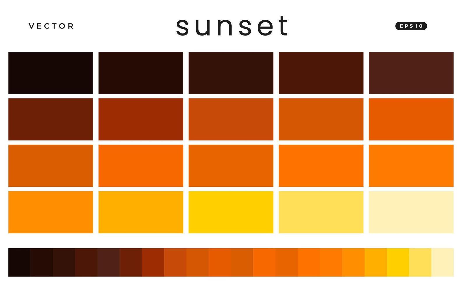 Sunset Color Scheme Palettes vector