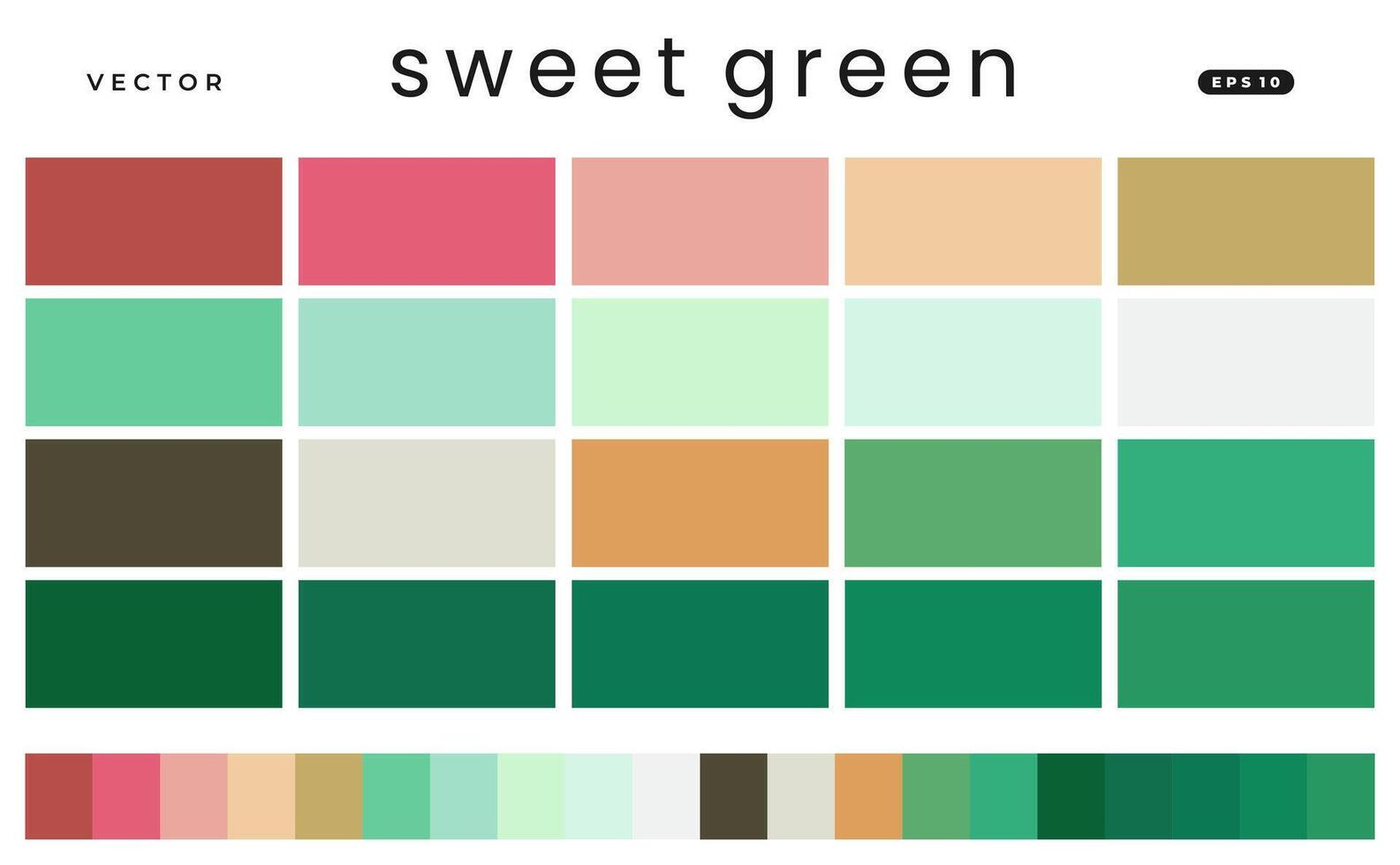 Sweet Green Color Scheme Palettes vector