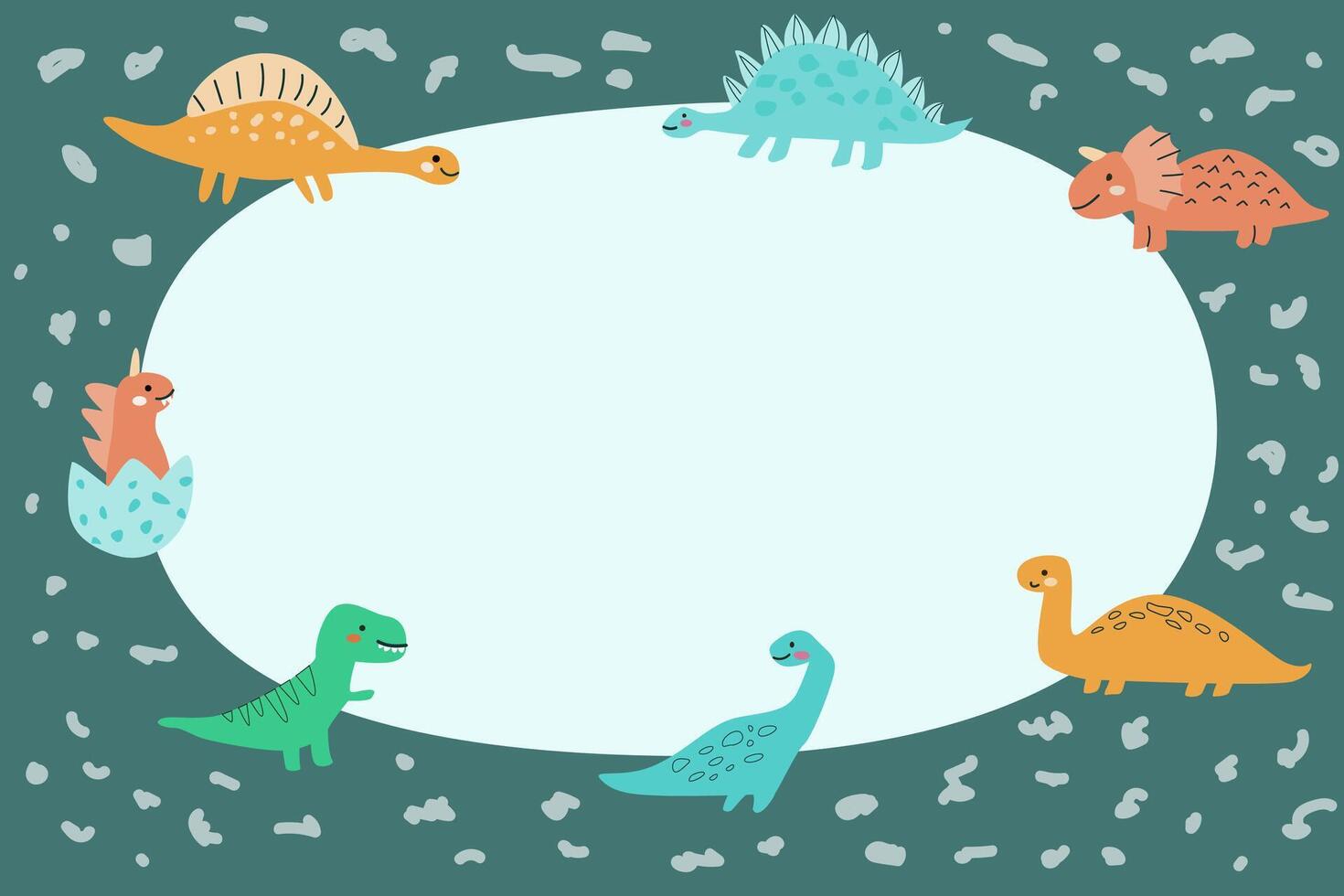 Childrens dinosaurs set, baby animals background. Dinosaurs characters vector