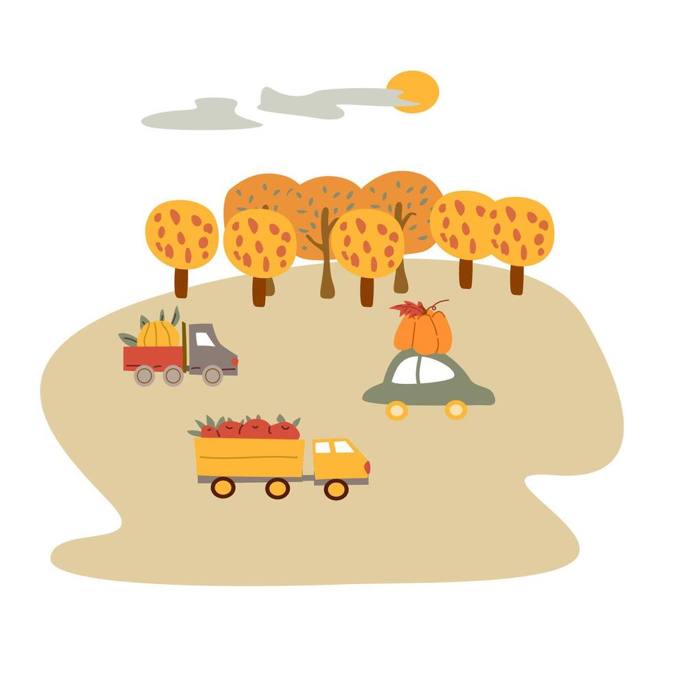 Autumn fall thanksgiving harvest festival background vector