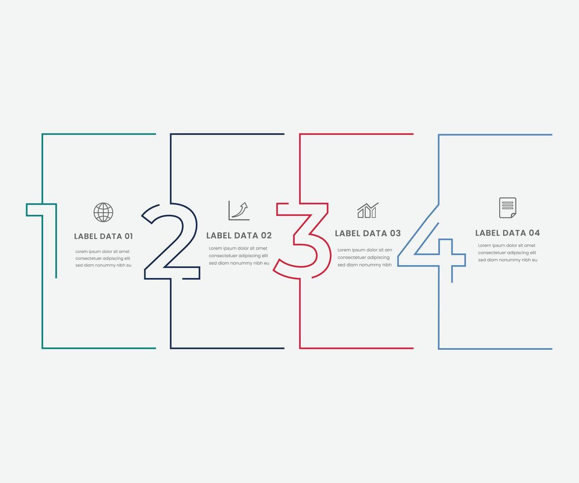 Business data visualization. Process chart. Abstract elements of graph, diagram with steps, options, parts or processes. business template for presentation. free design vector