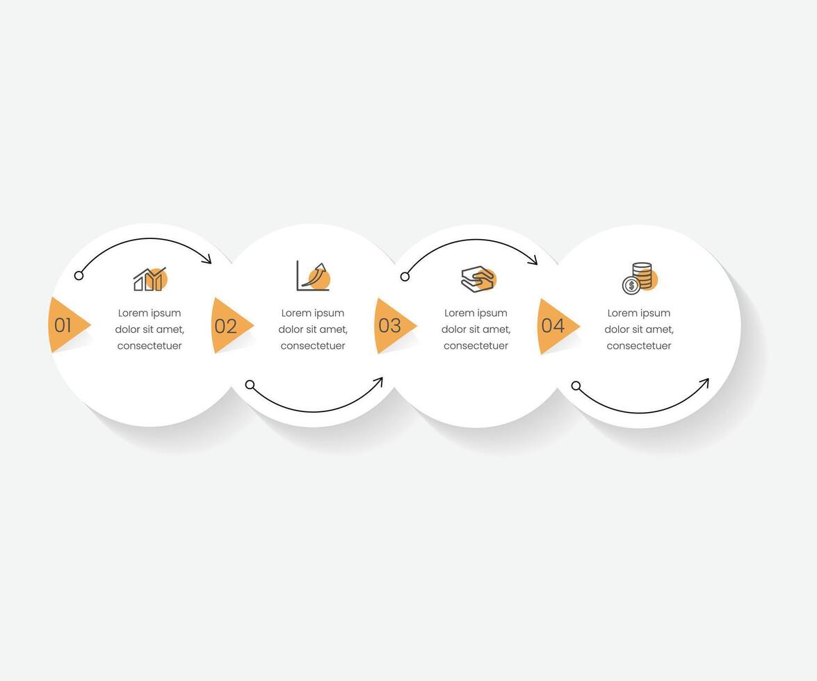 Premium Business Infographic template 4 option steps with icons and elements. illustration for work flow and presentation vector
