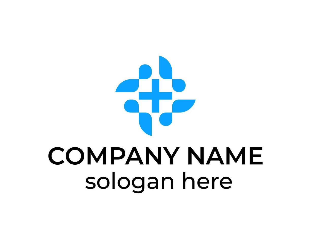 Medical team work creative logo design vector