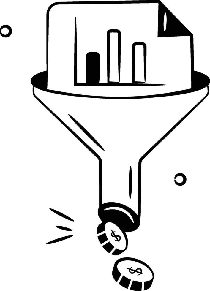 Data filtering design in trendy style, concept icon of data extraction vector