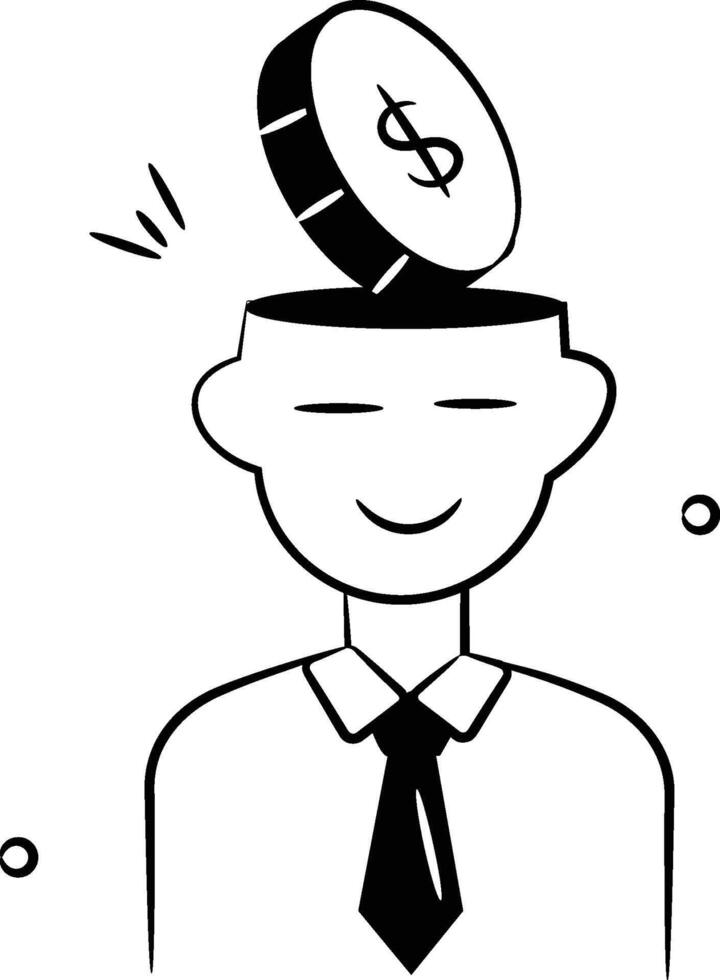 Have a look at this trendy doodle icon of business mind, financial planning design vector