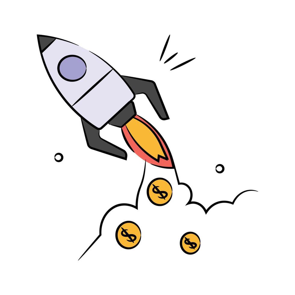 Get your hands on this creatively design icon of startup, concept of business launching vector