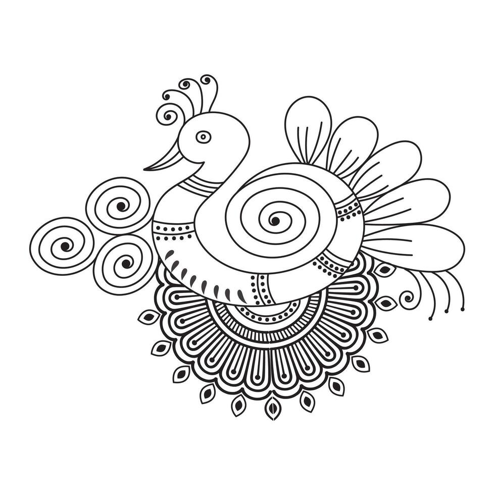 Traditional and Cultural Beautiful pattern design, tattoo design, mandala patterns, Arabic patterns, Rangoli, Alpona, Kolam, Paisley line art. vector