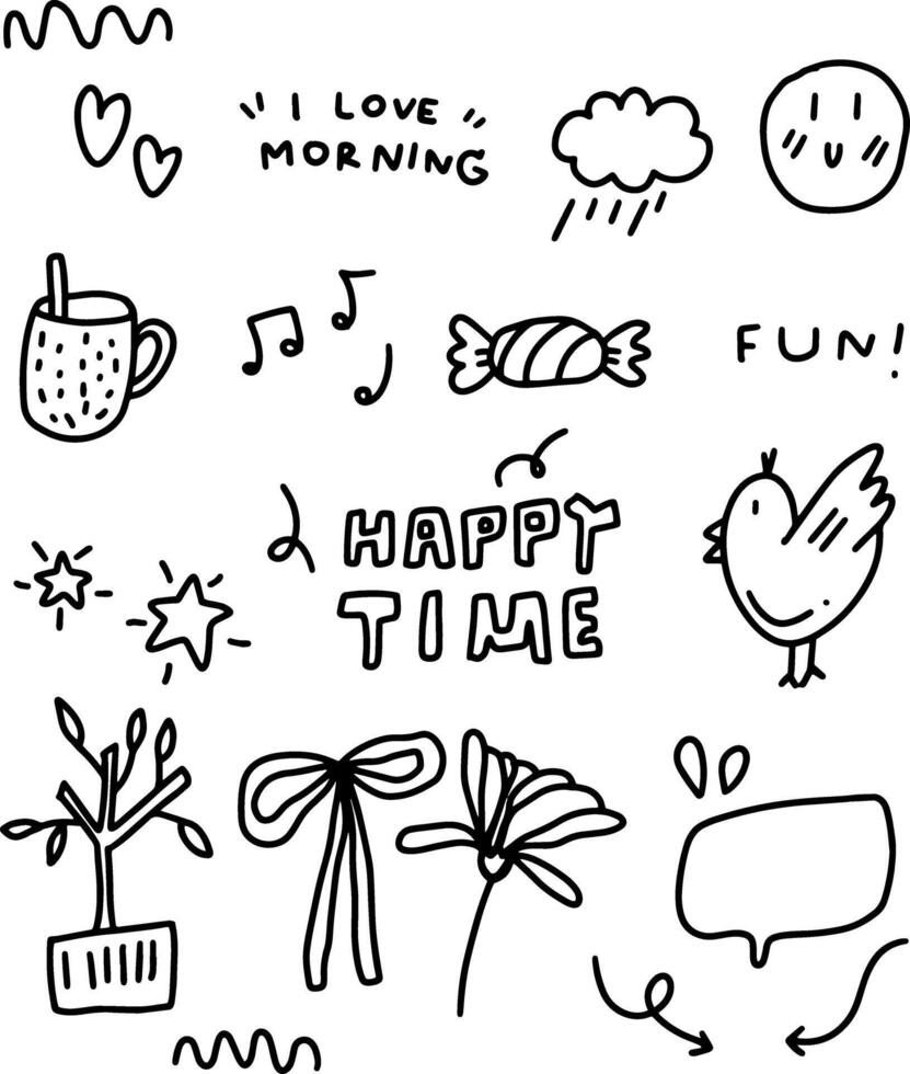 cute doodles design for templates. vector