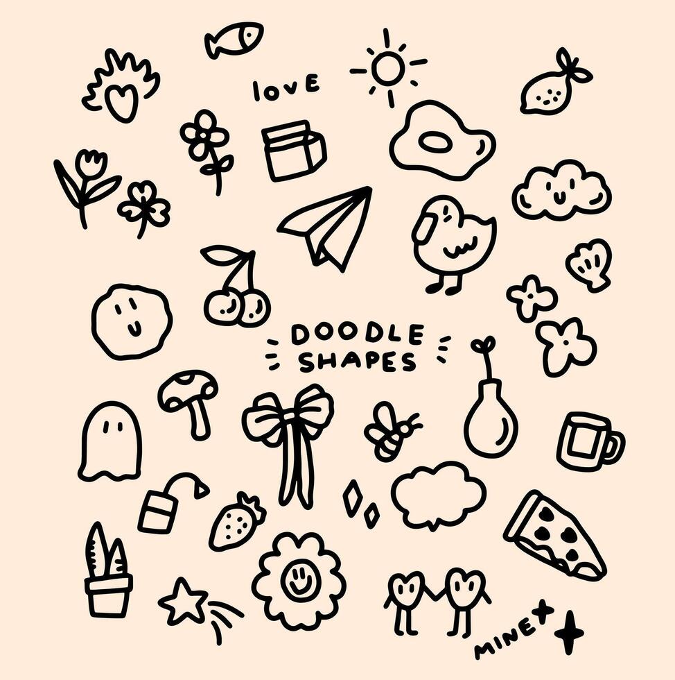 cute doodles design for templates. vector