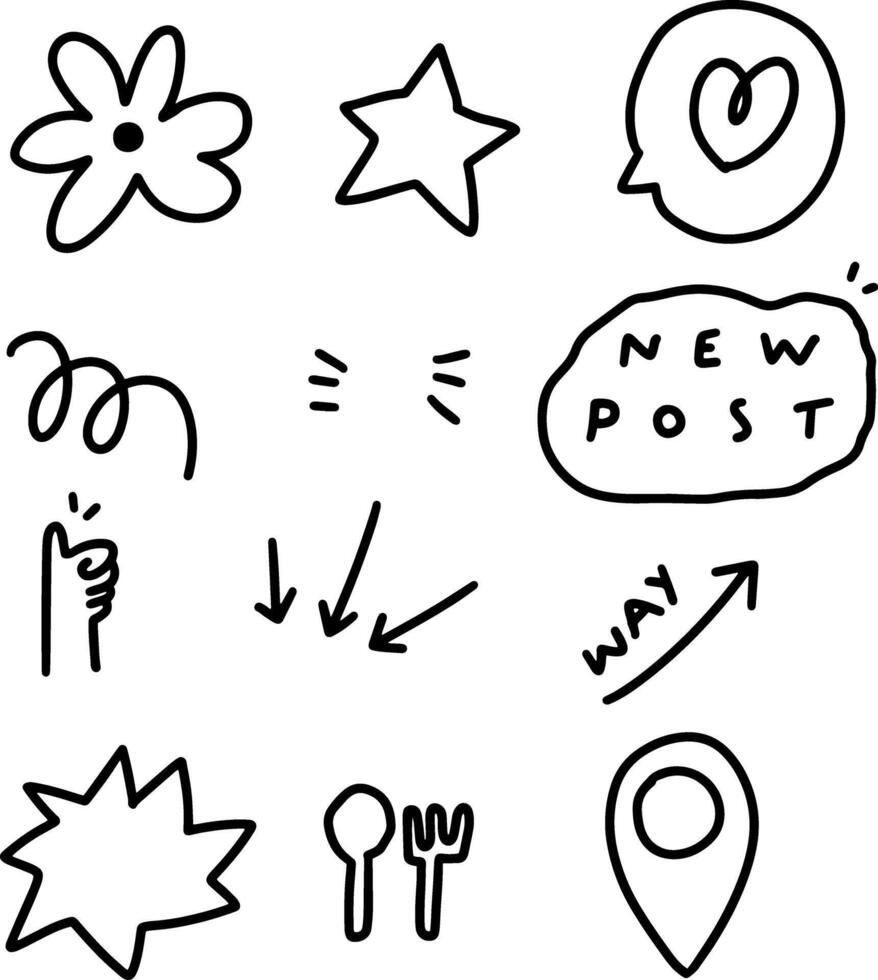 cute doodles design for templates. vector