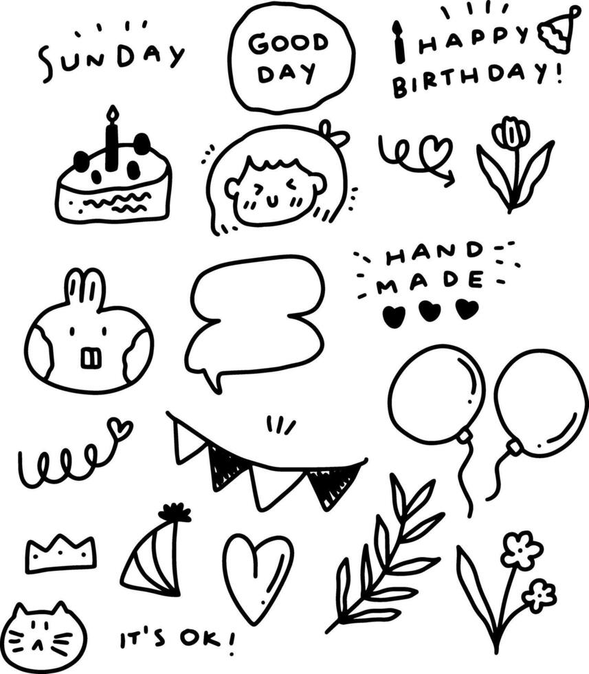 cute doodles design for templates. vector