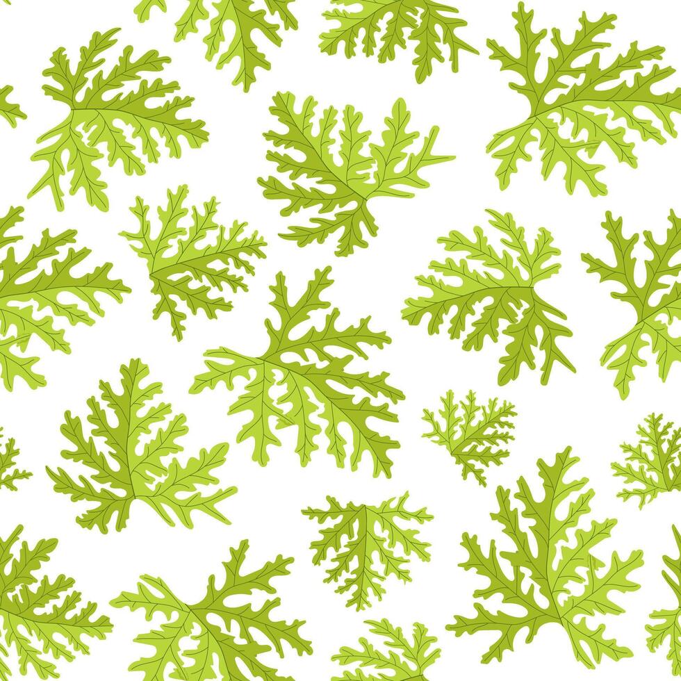 seamless pattern of green leaves. Image of summer botany. Tropical wallpaper pattern. vector
