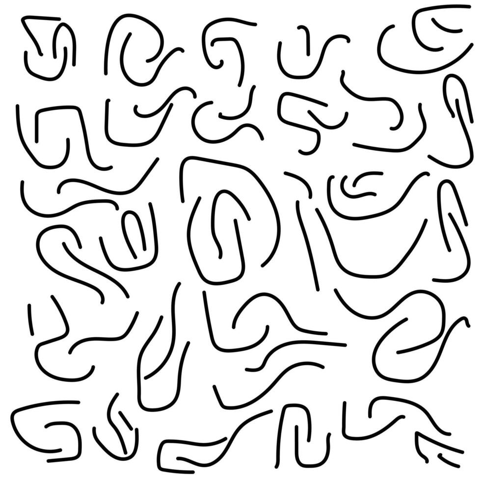 Doodle lines . set of hand drawn scribble lines isolated on white background. Seamless doodle, modern, abstract line line pattern. vector