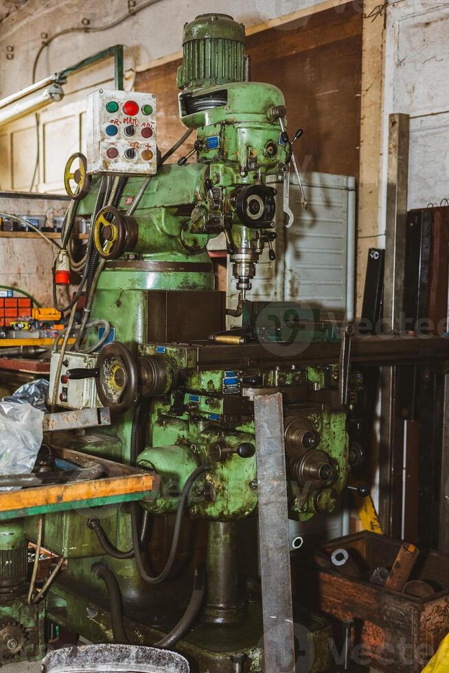 General plan of the workplace Milling machining. photo