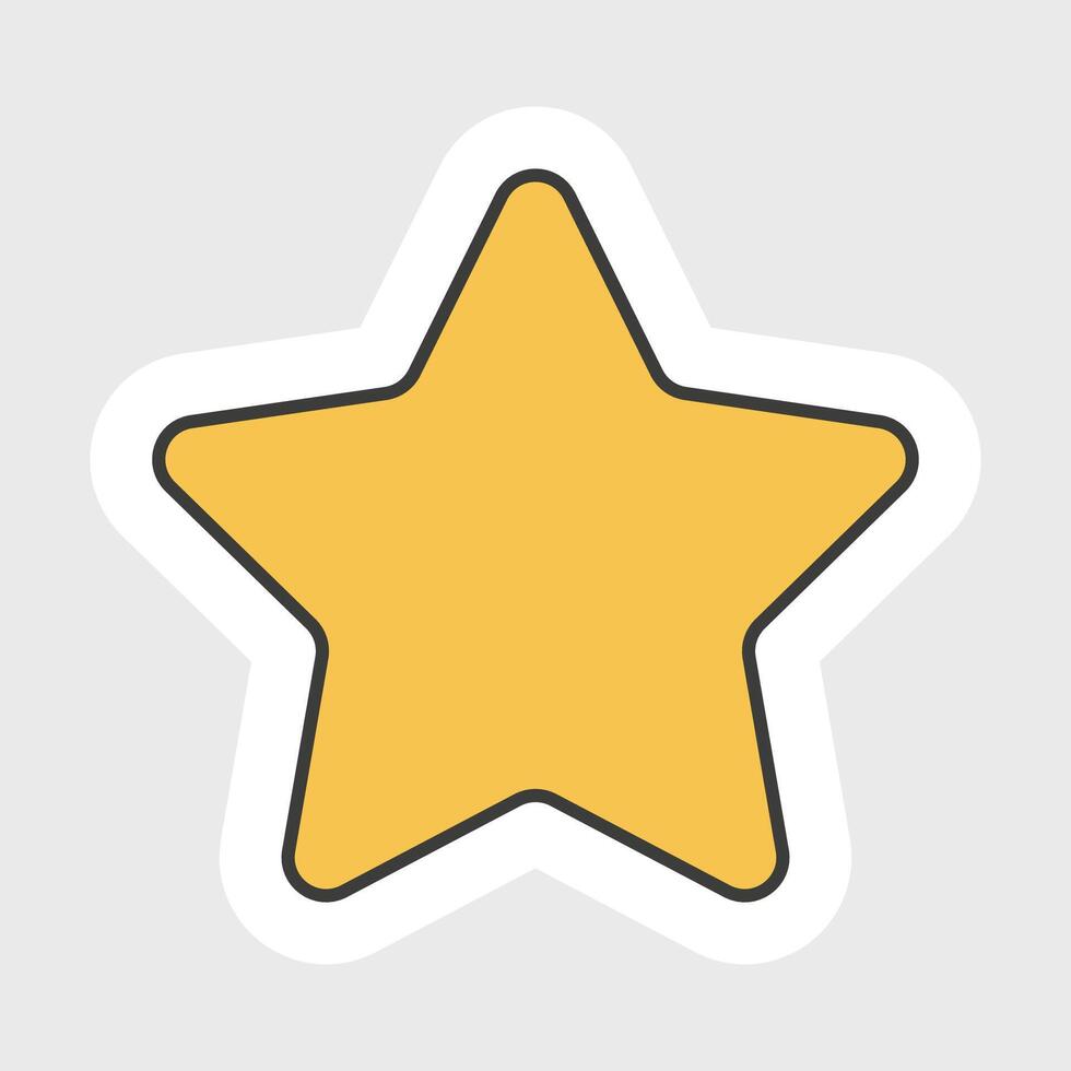 Flat Star Shape icon. Outline stroke on gray background vector