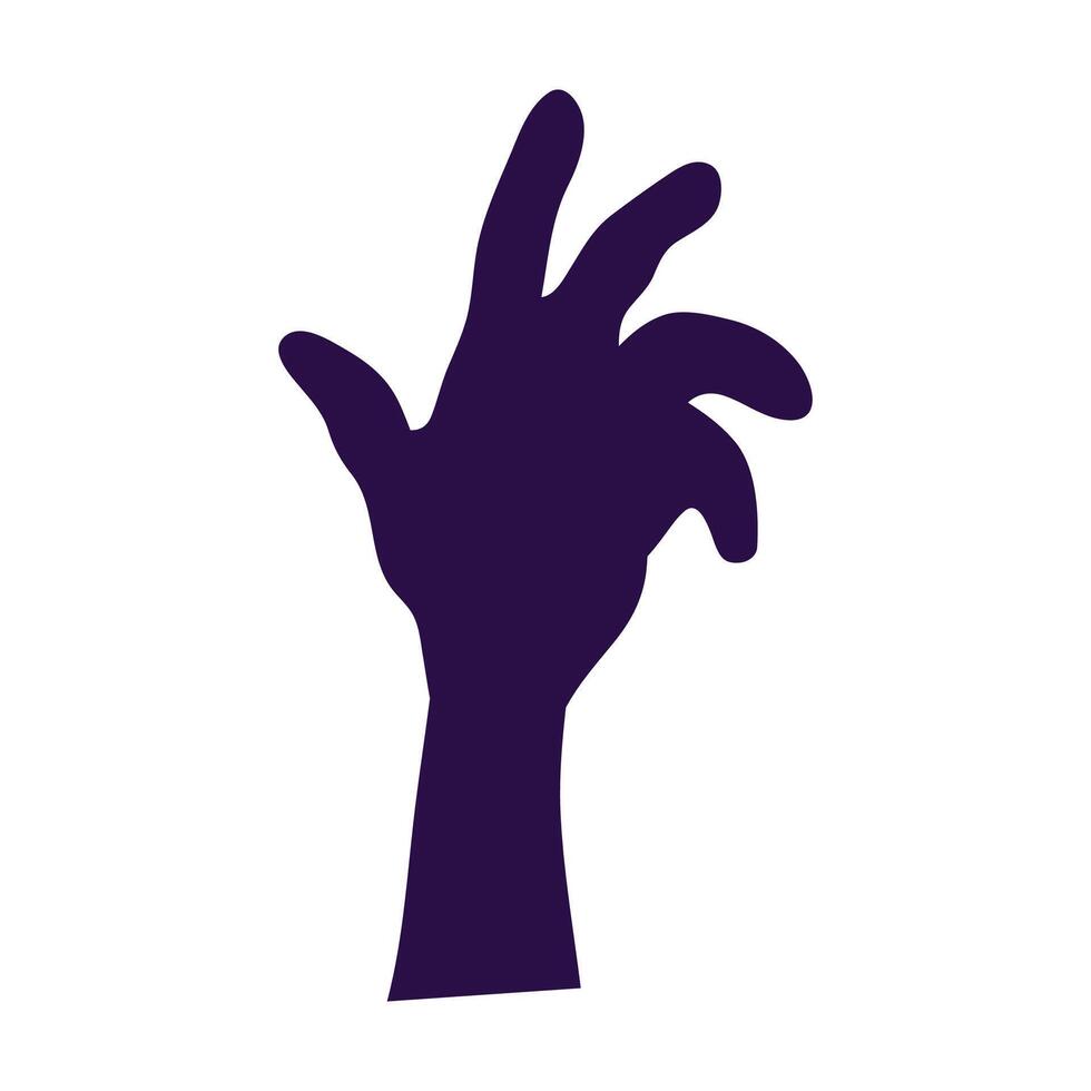 zombie hands from the ground. silhouettes of human hands from graves vector