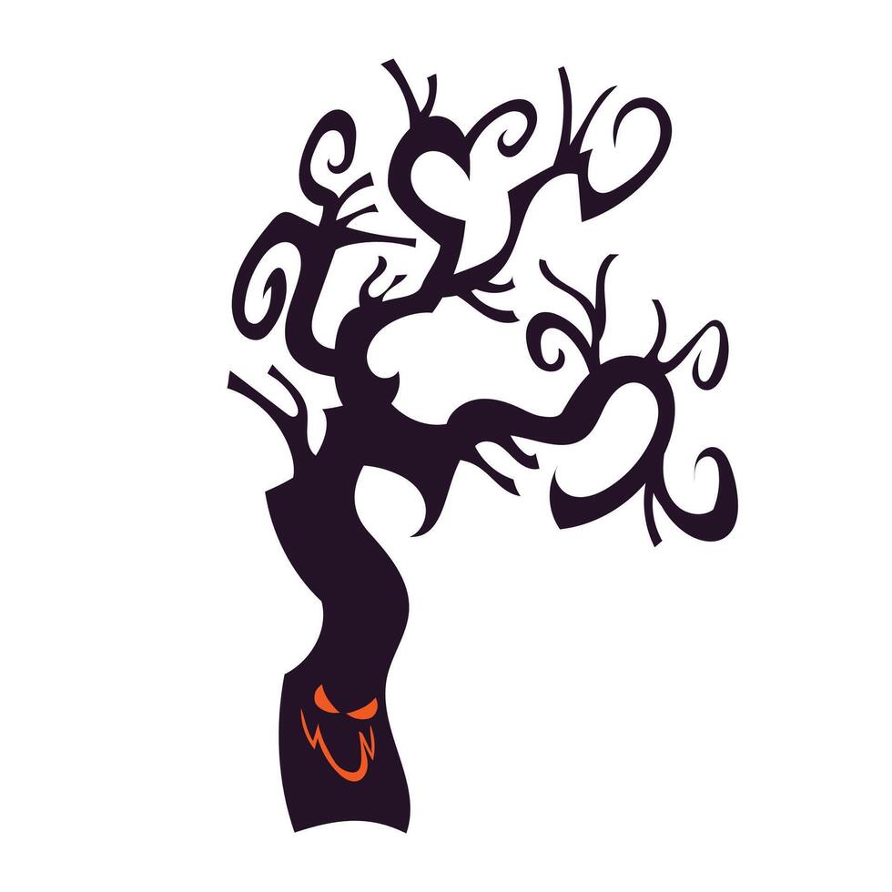 Halloween tree with Owl on isolated background vector