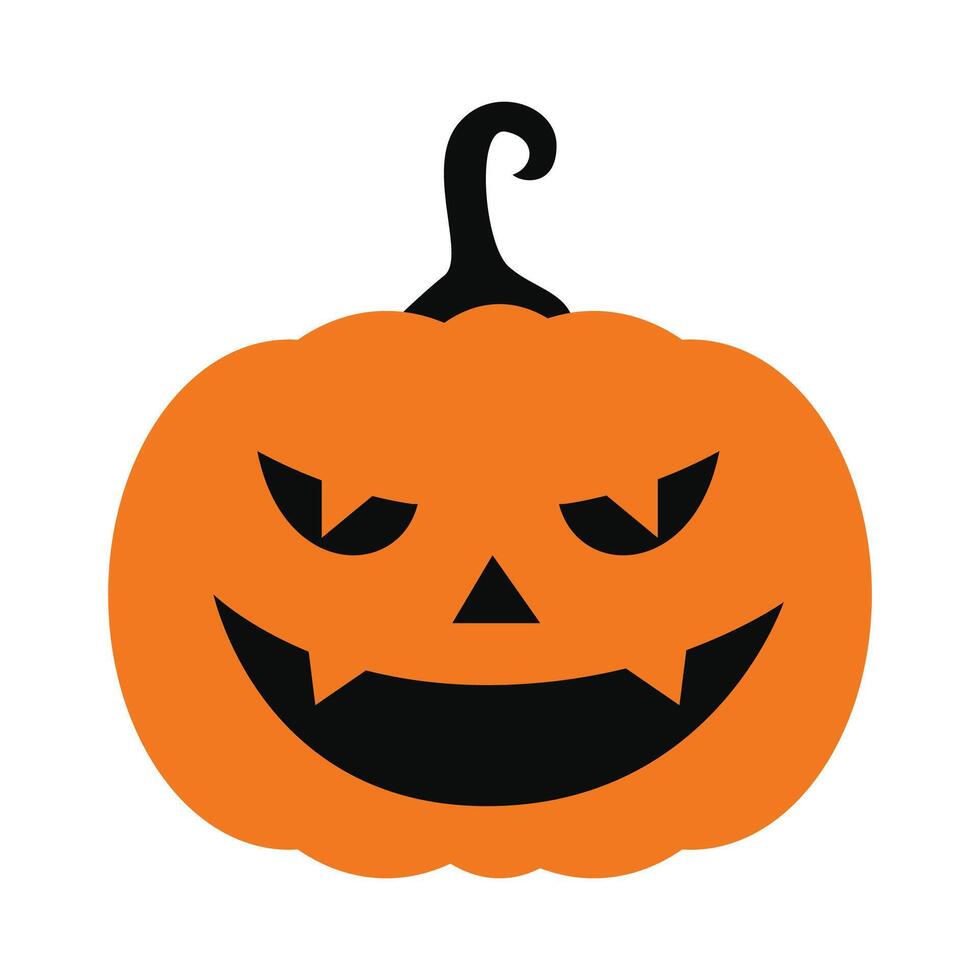 Classic halloween pumpkin with flat design on the white background vector