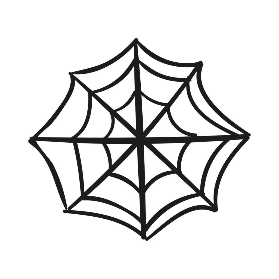 Hand drawn cobweb illustration on a white vector