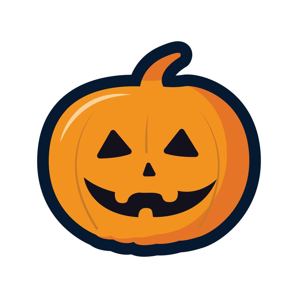 Classic halloween pumpkin with flat design on white background vector
