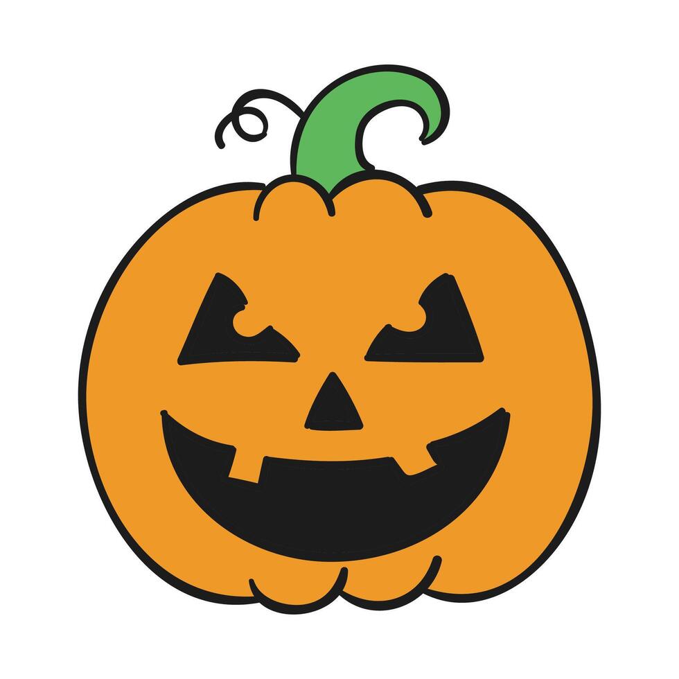Classic halloween pumpkin with flat design on white vector