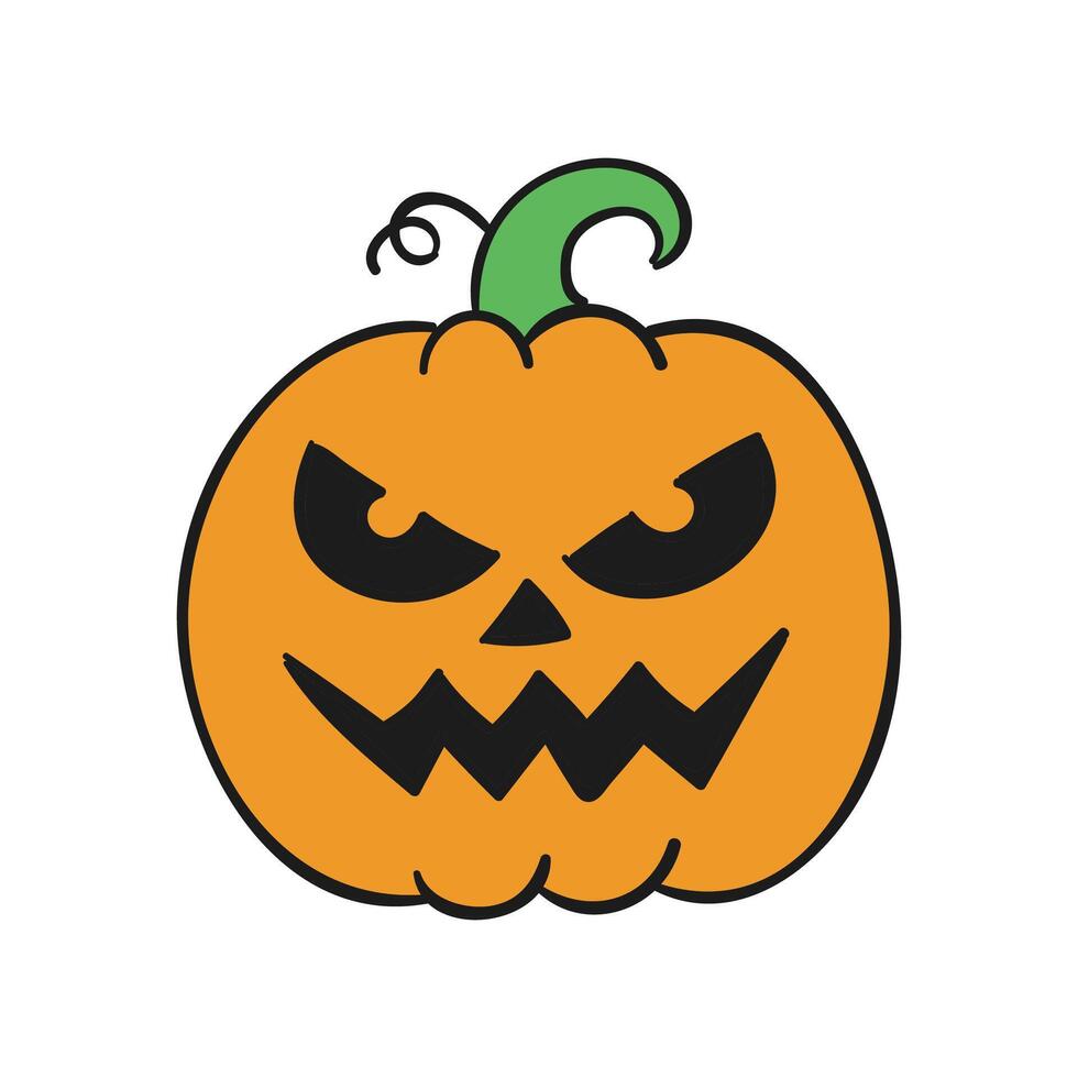 Classic halloween pumpkin with flat design vector