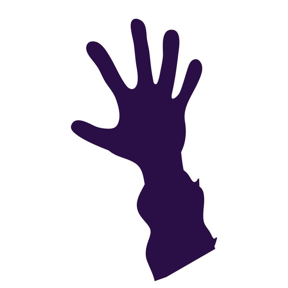 zombie hands from the ground. silhouettes of human hands from graves illustration vector