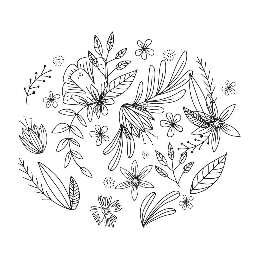Hand drawn simple flower outline illustration 46972317 Vector Art at