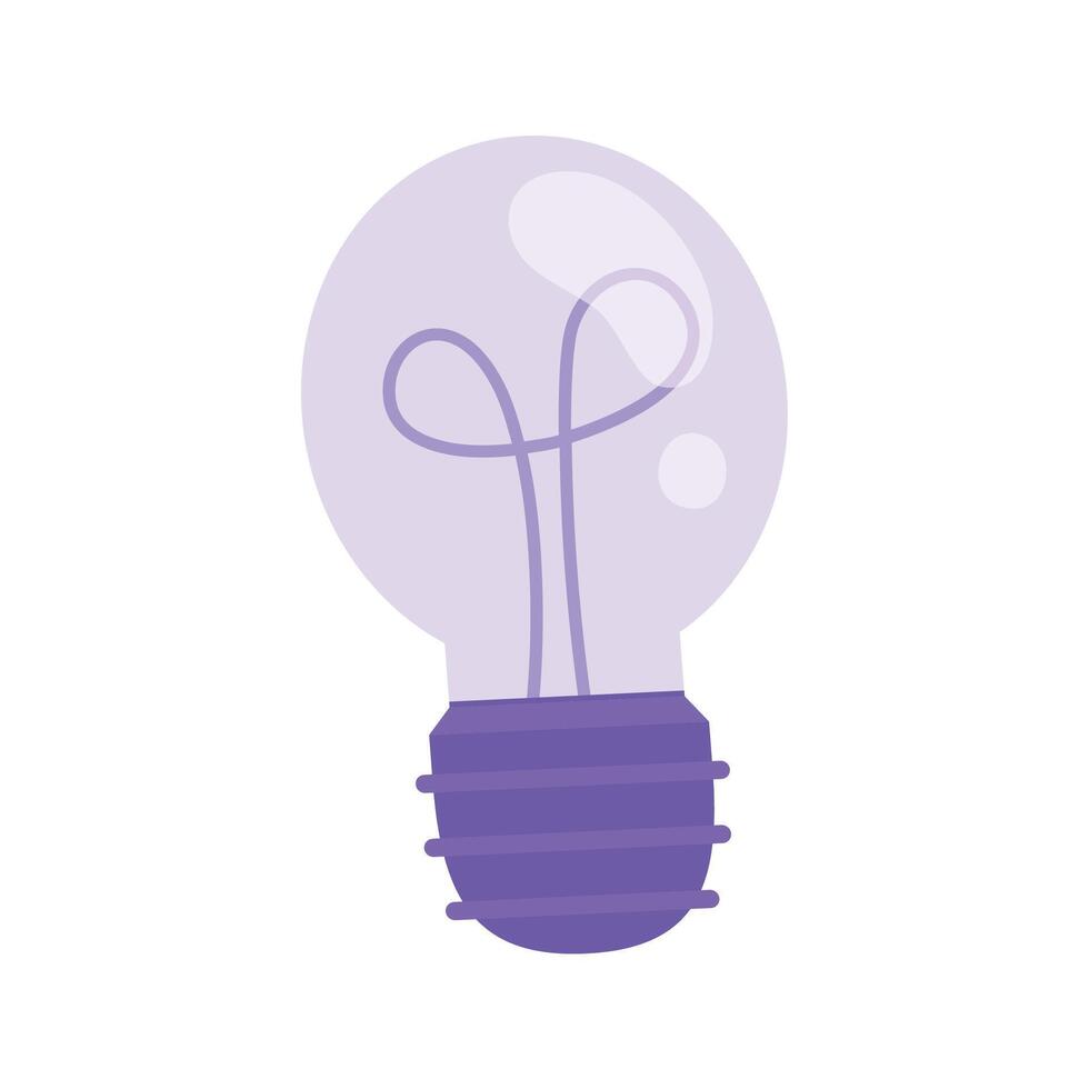 Flat bulb with light rays for idea on white vector