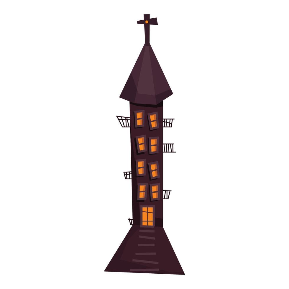 Halloween haunted house silhouette on white background vector