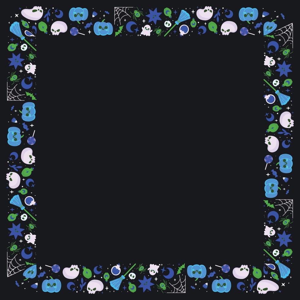 Hand drawn halloween frame template design vector