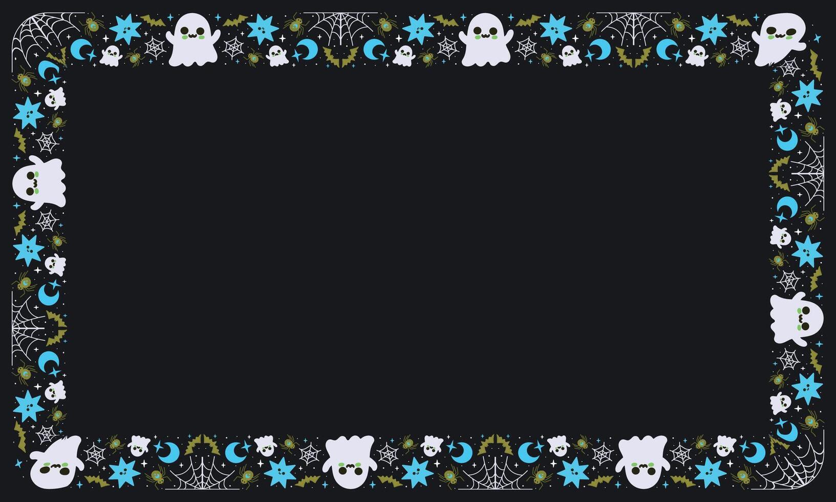Hand drawn halloween frame template design vector