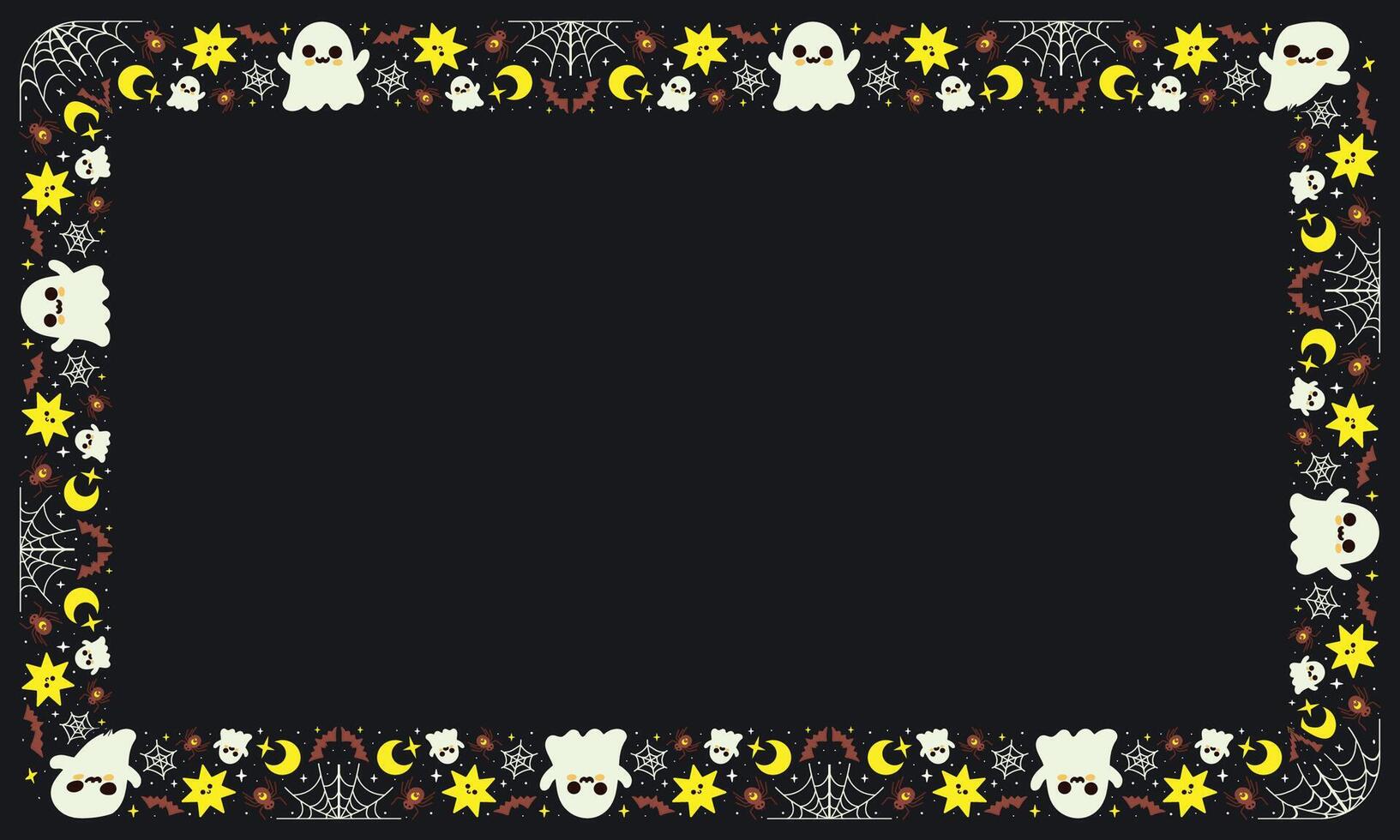 Hand drawn halloween frame template design vector