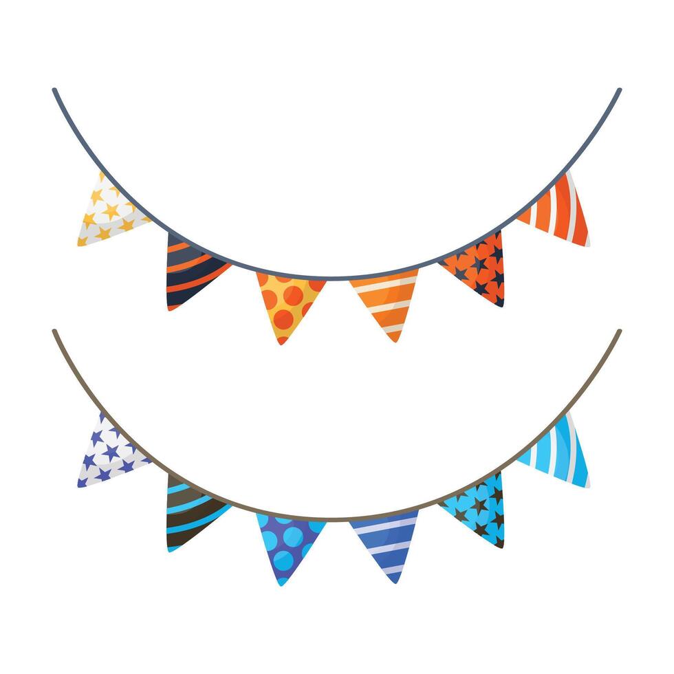 Holiday background with hanging flags illustration vector